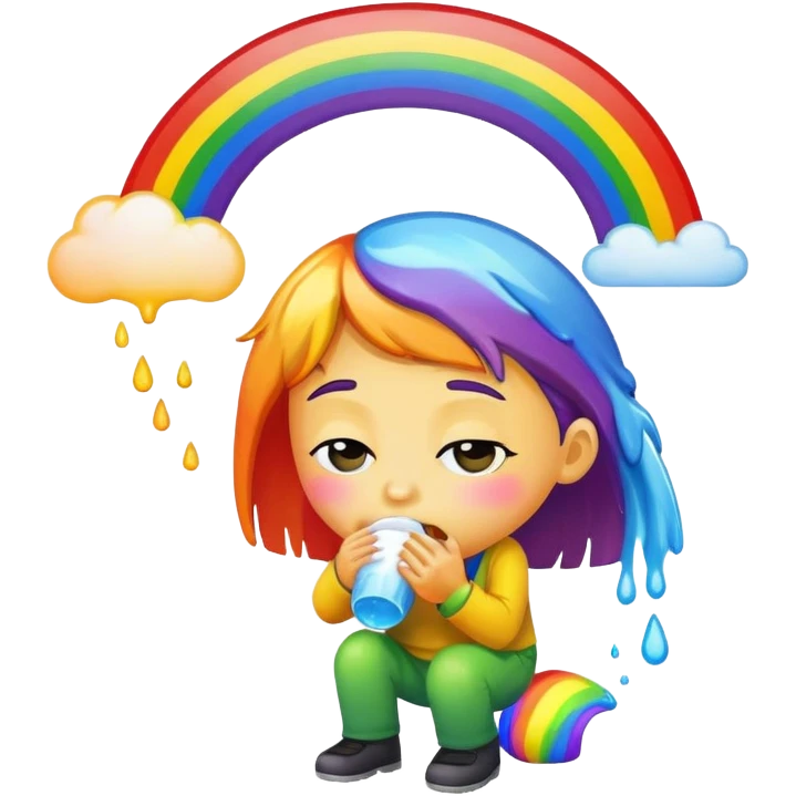 Puking rainbow emoji