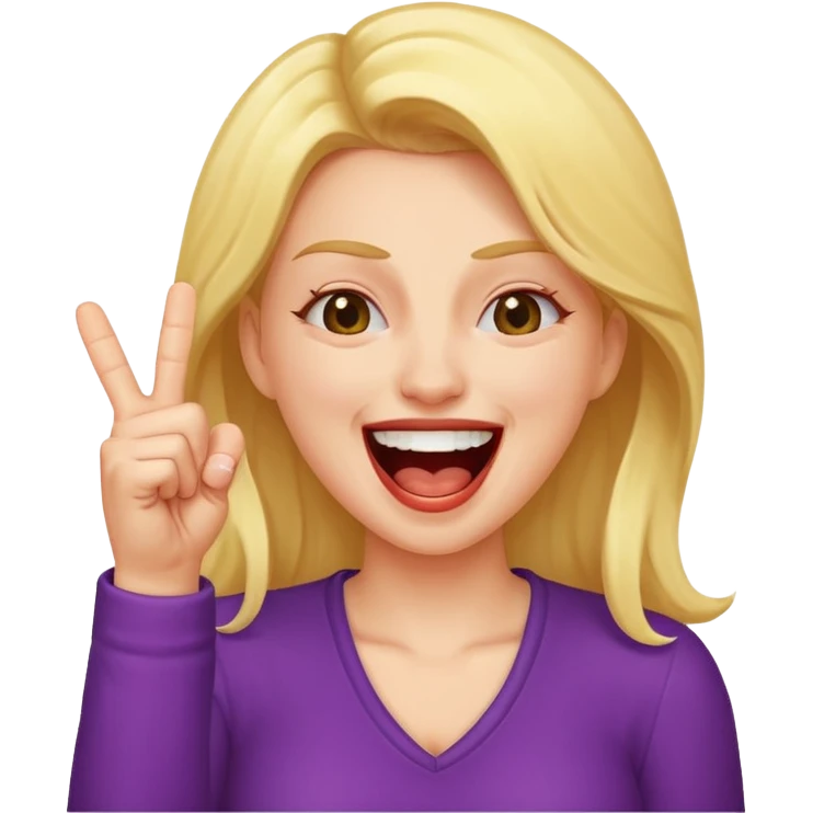 woman laughing hysterically middle finger emoji