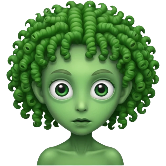 curly hair alien emoji