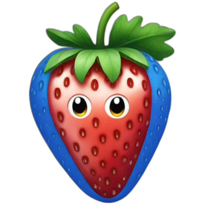 Blue strawberry emoji