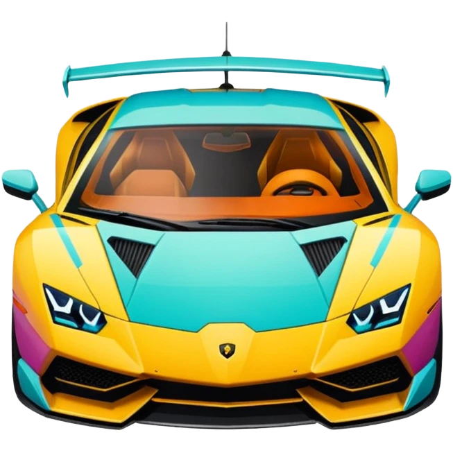 A retro sticker of a Lamborghini Sian emoji