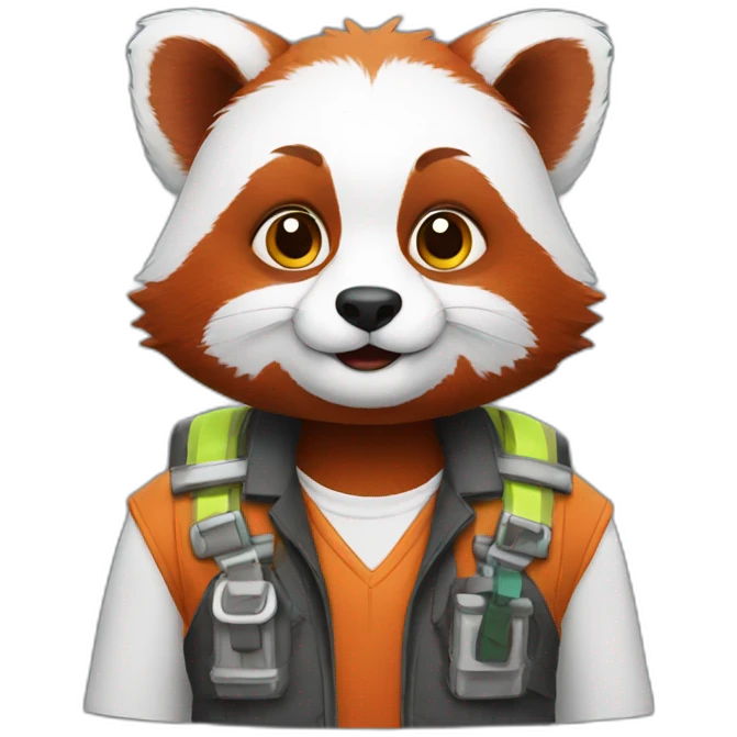 red panda engineer emoji