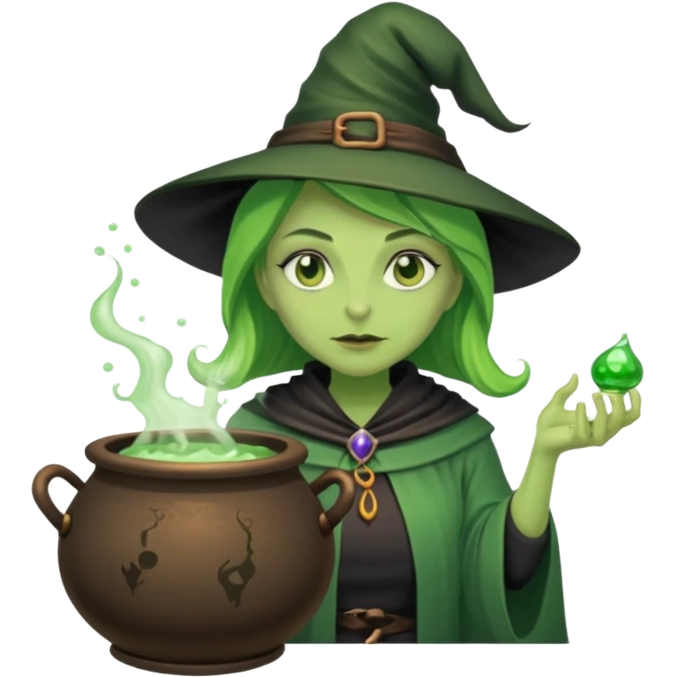 green witch cooking potion emoji