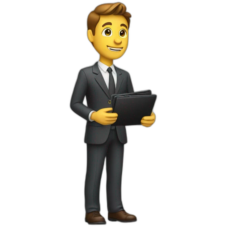 a guy in suit checking his wallet emoji
