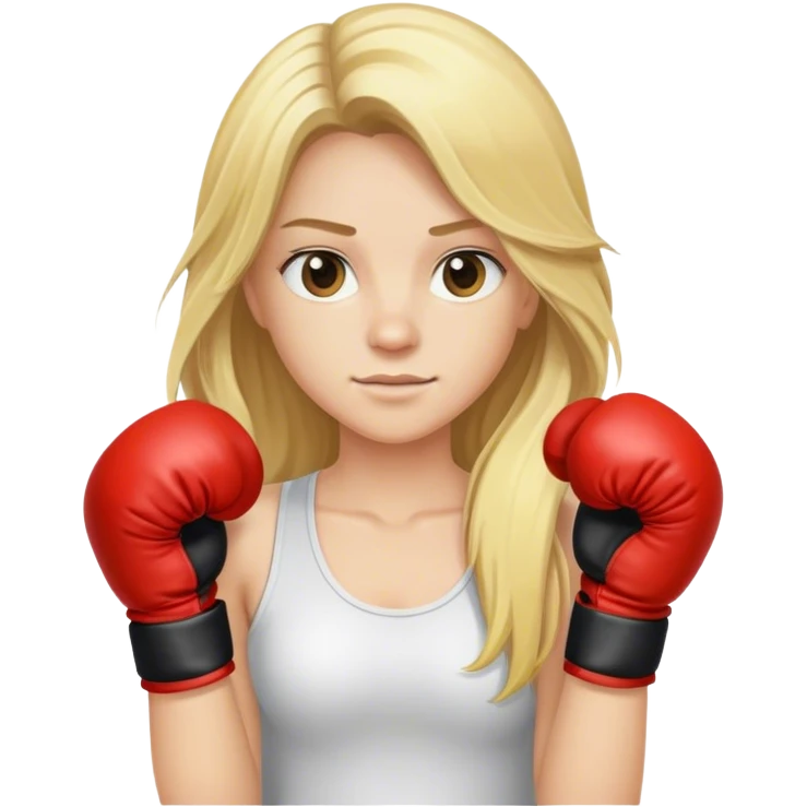 à beatiful long hair blonde with boxer gloves emoji