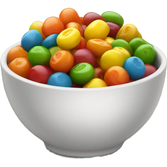 skittles in a bowl smiling  emoji