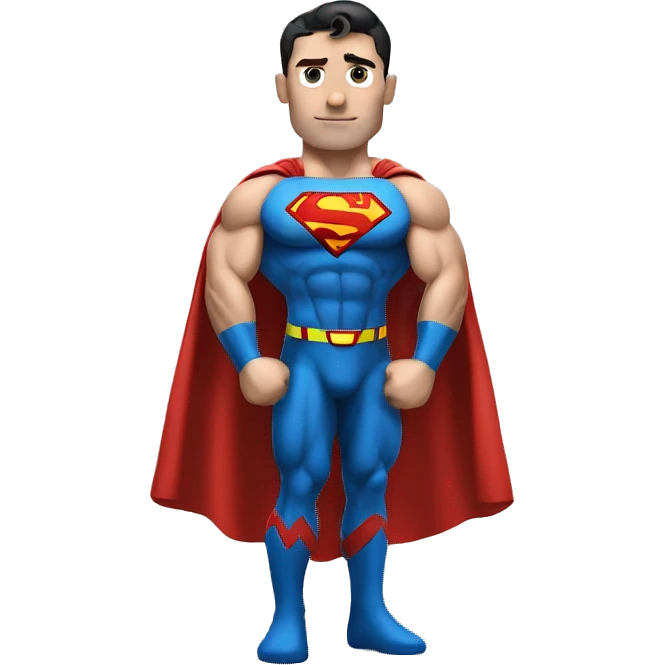 White bodybuilder Superman emoji