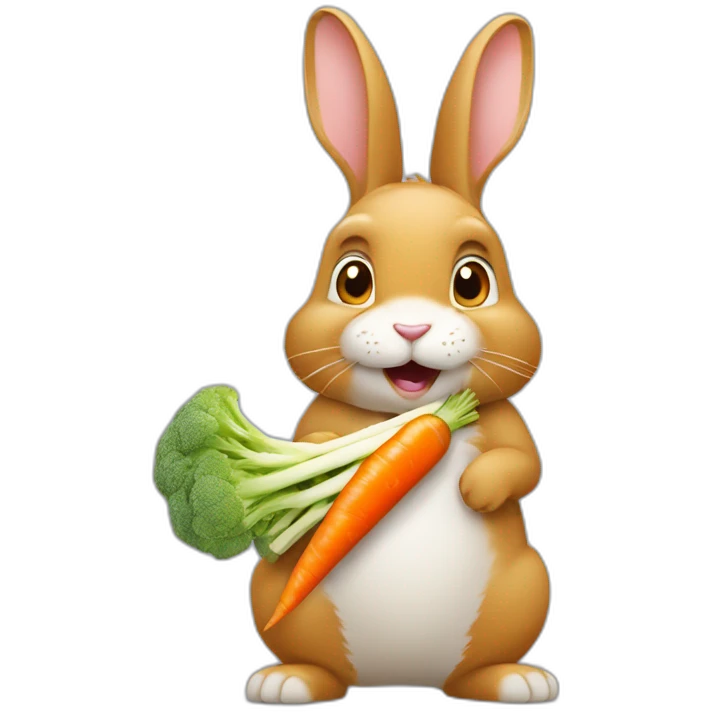 Un lapin qui mange une carotte emoji