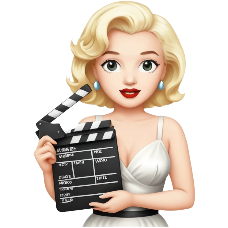 Marilyn Monroe holding a clapperboard emoji