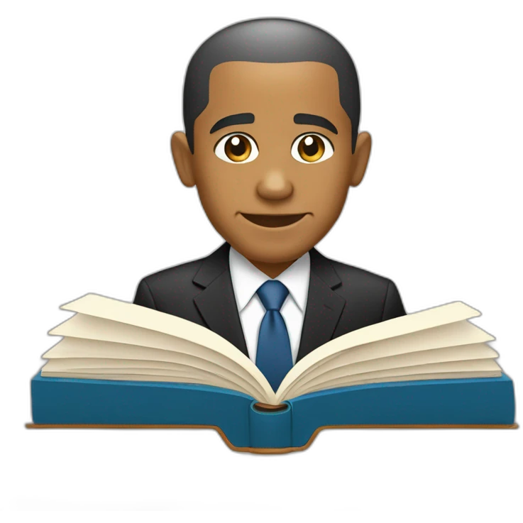 barack obama reding a book emoji