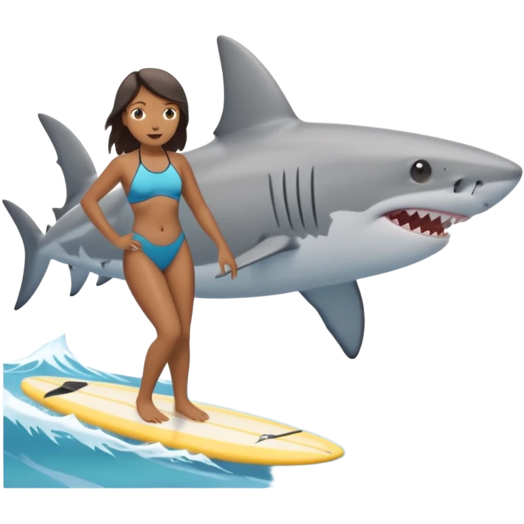 the shark next to people surfing emoji