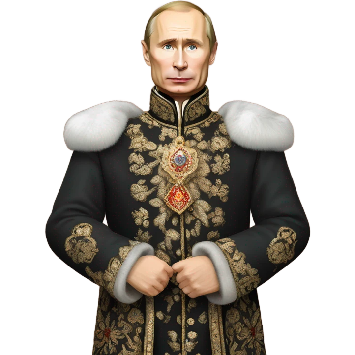 vladimir putin in Romanov dress full body emoji