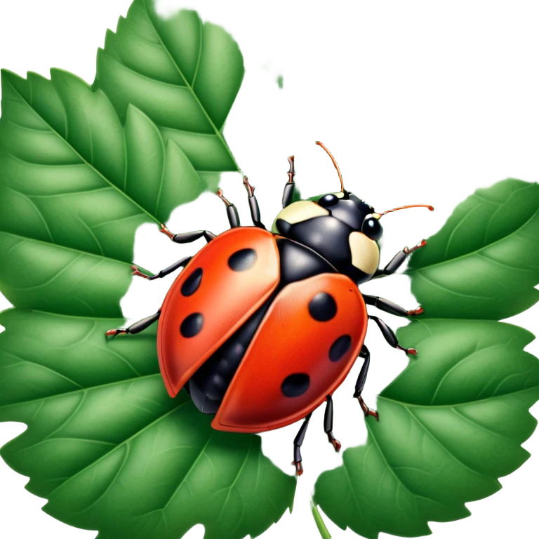 Ladybug on a leaf emoji