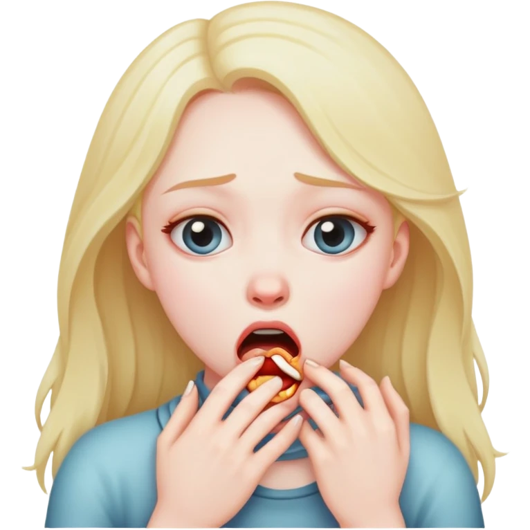 girl choking herself emoji