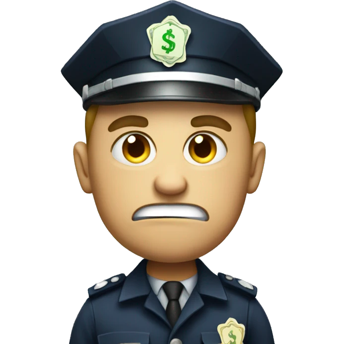police angry with money emoji