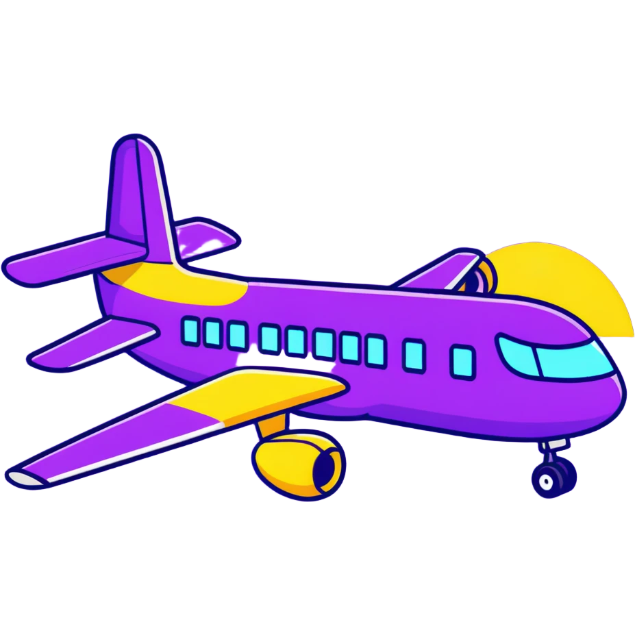 purple airplane emoji