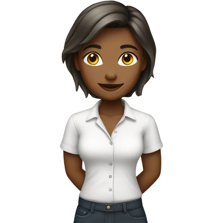 Girl with we white shirt  emoji