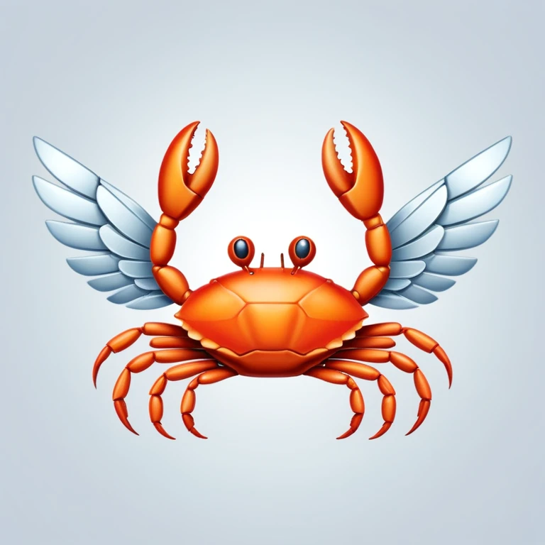 crab with wings as a plane emoji