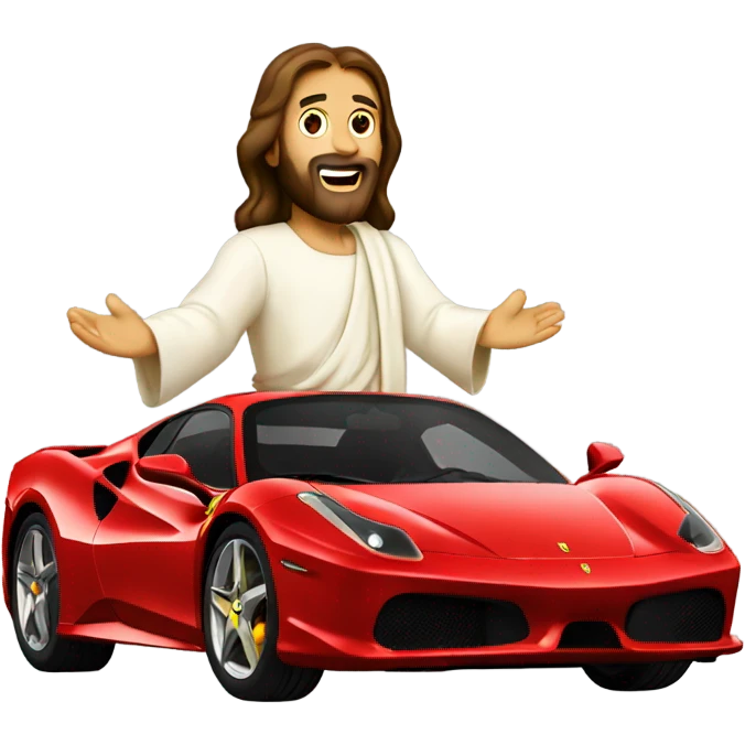Jesus in a ferrari emoji