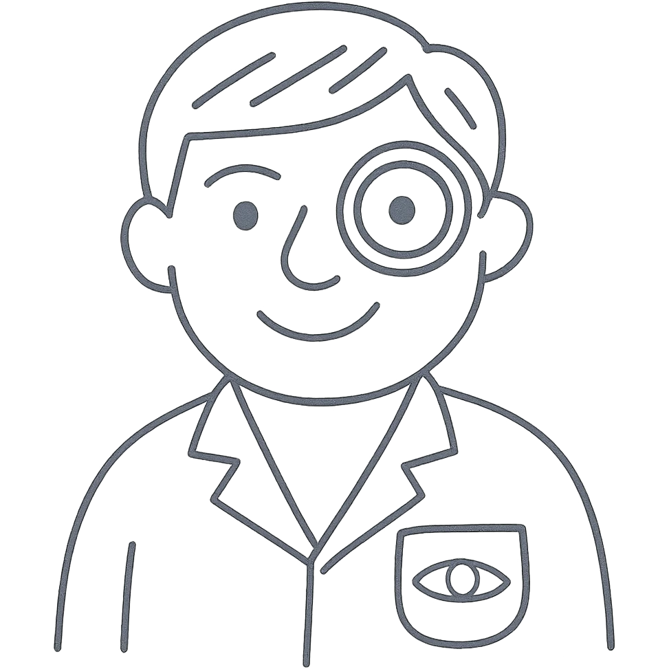An eye doctor emoji with a gray color emoji
