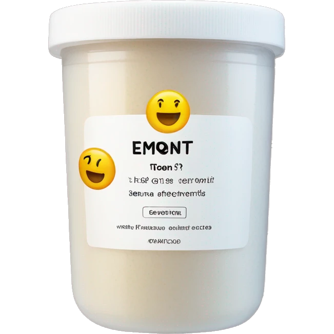body scrub pot with label emoji