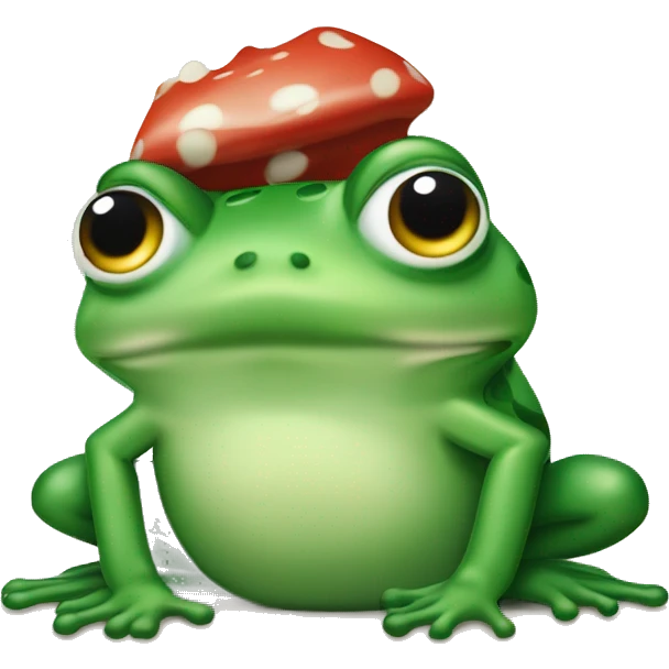 Frosch mit einer Schlamtze auf dem Kopf, er soll i einer Decke eingekuschelt sein emoji
