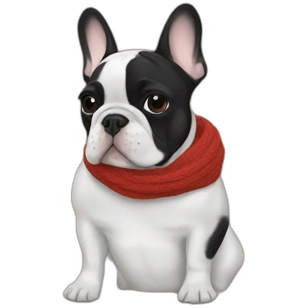 French bulldog scarf emoji