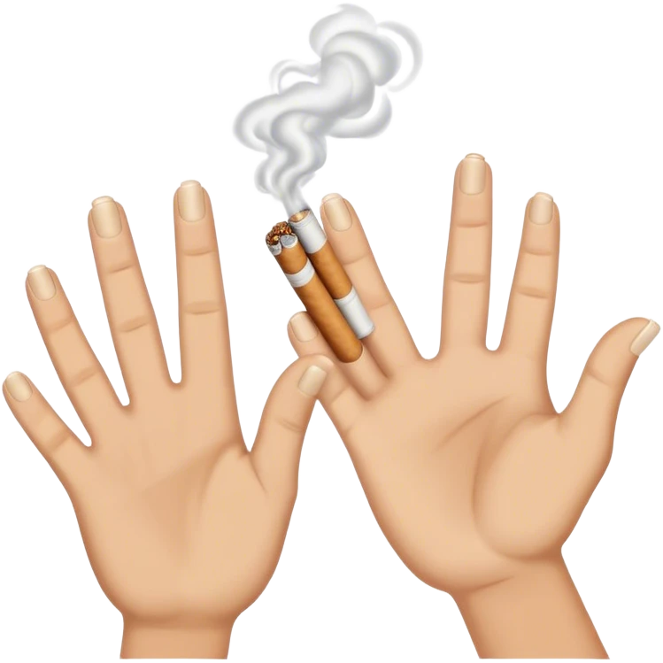 Clapping hands while smoking cigarettes  emoji