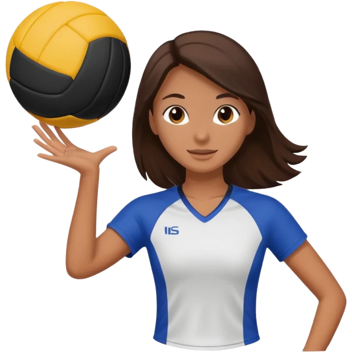 una chica morena jugando voleibol emoji