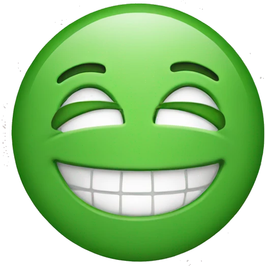Green emoji smiling emoji