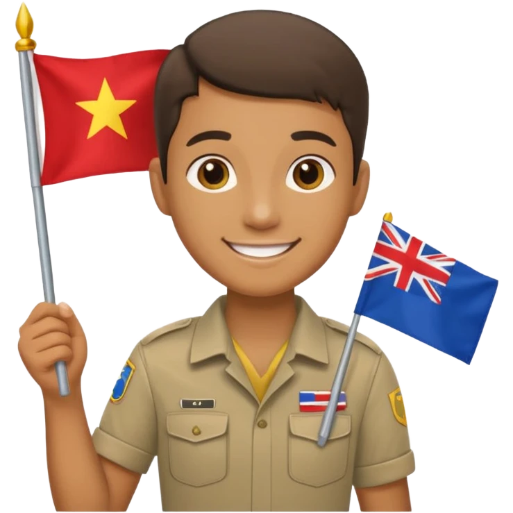 Guide + small flag, Tour Groups. emoji