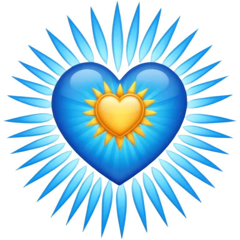 blue heart with a sunburst pattern emoji