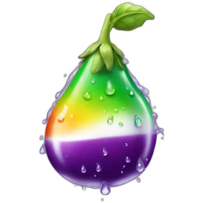 eggplant water drops and lgbt flag emoji