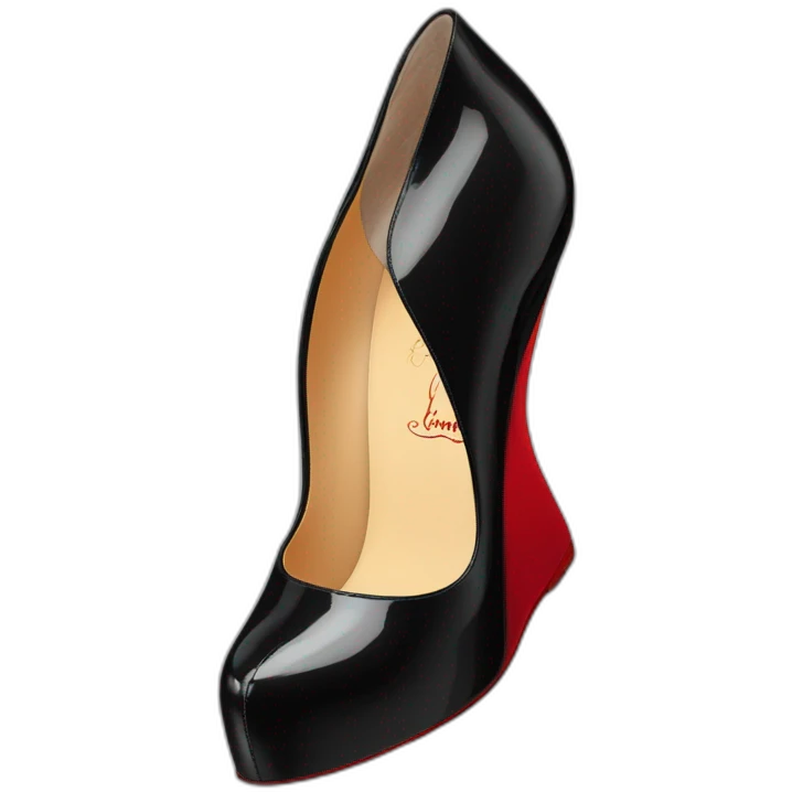 WEDGE heel LOUBOUTIN black leather PATENT emoji