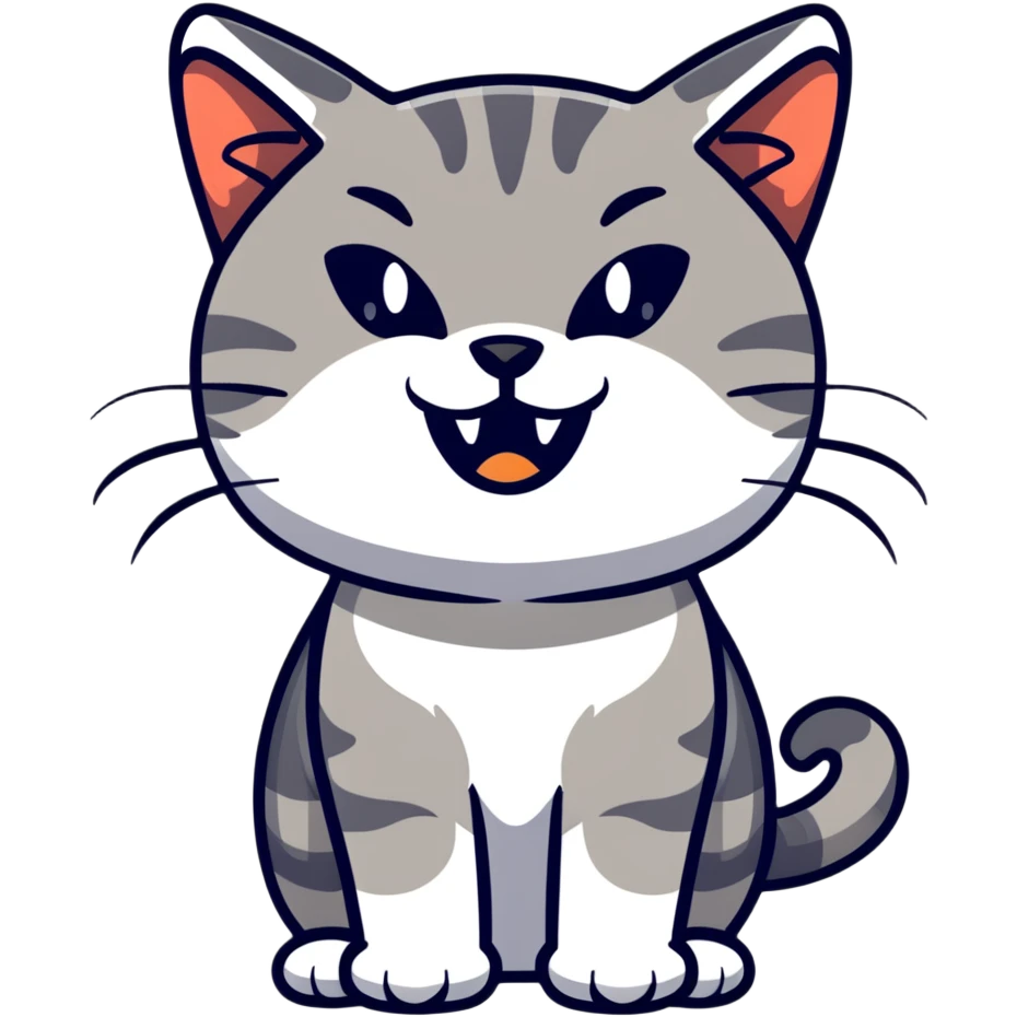 Angry cat hissing emoji