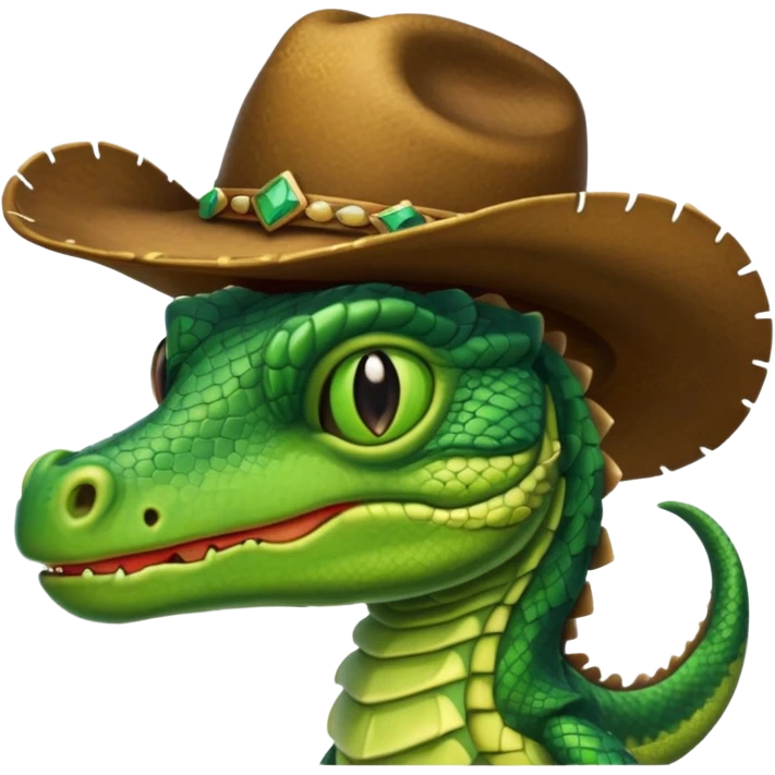 reptile with a cowboy hat emoji
