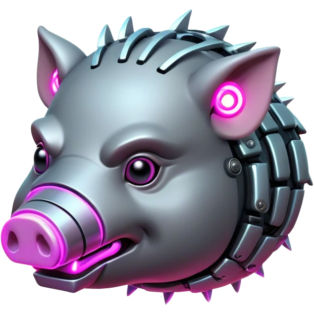 cyberpunk hog with neon emoji