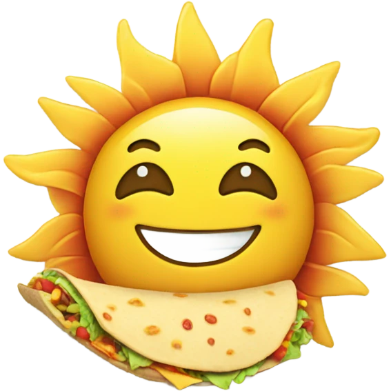 Sun eating taco emoji