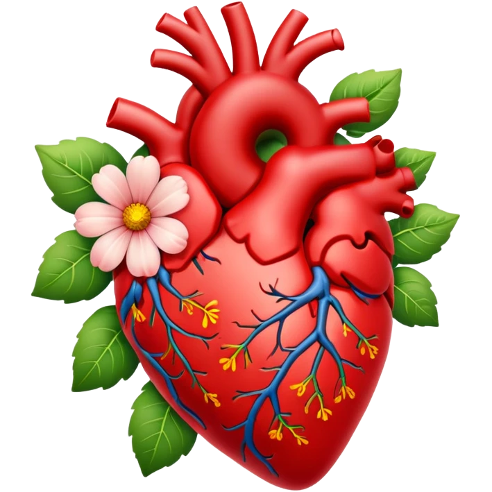 Anatomical hart with flowers emoji