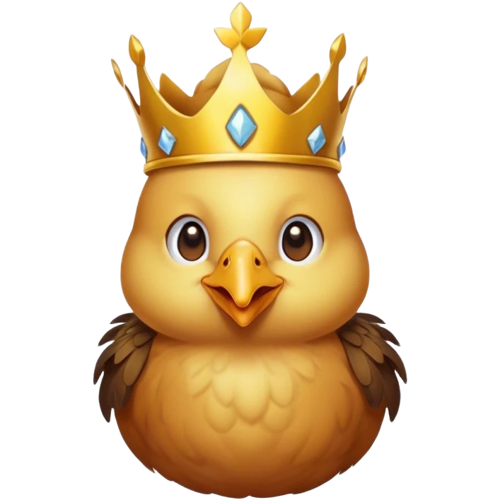A chicken wearing a crown  emoji
