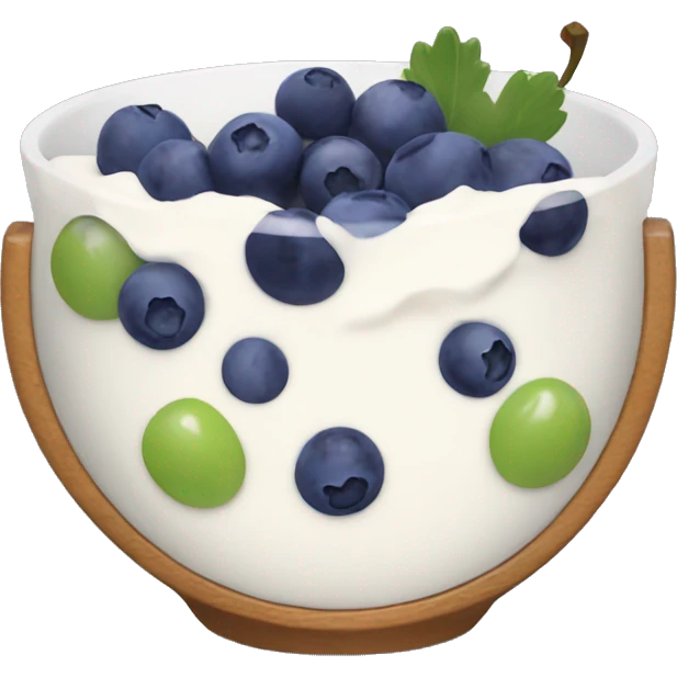 yoghurt bowl with grapes and blueberries emoji