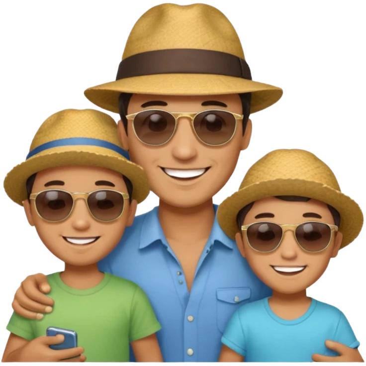Men with 2 kids emoji