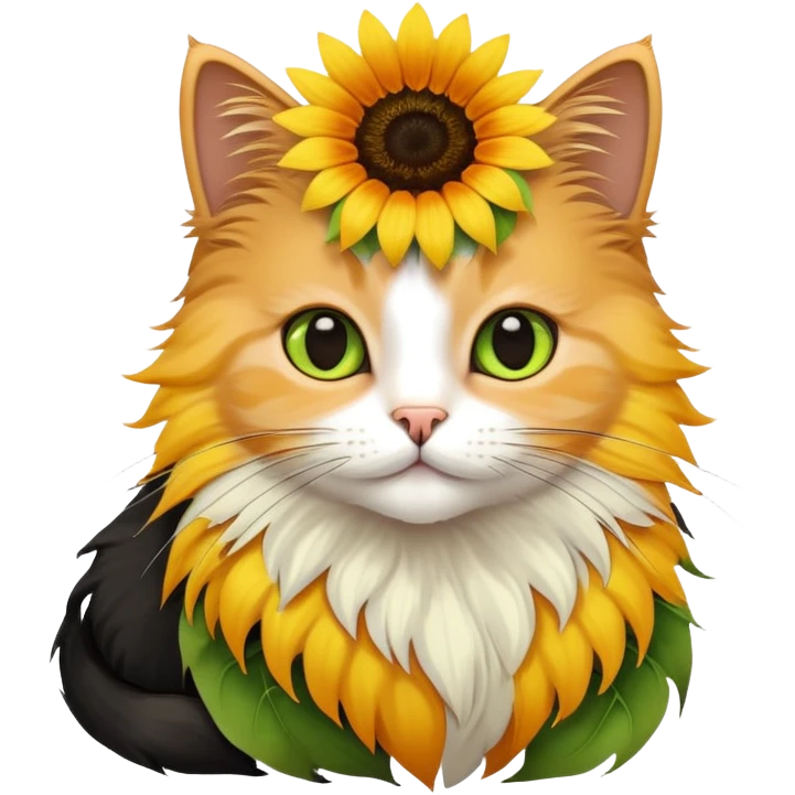 katze mit sonnenblume  emoji