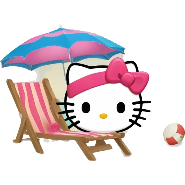 Beach hello kitty emoji