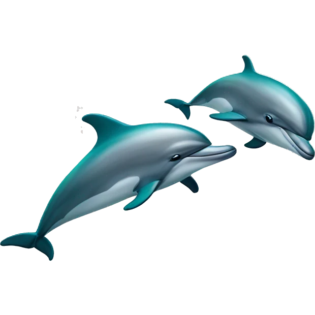 Two dolphins in a shootout emoji