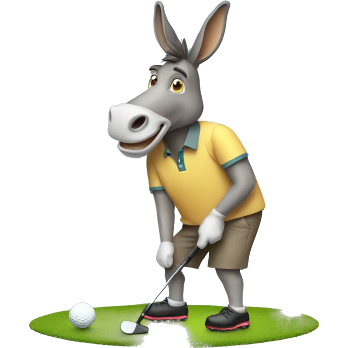 Donkey playing golf  emoji