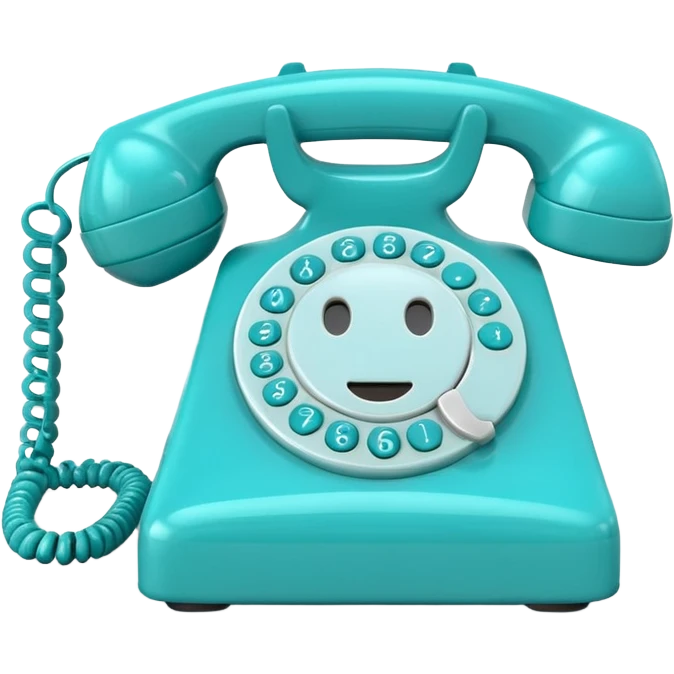 classic phone call emoji, turquoise color emoji