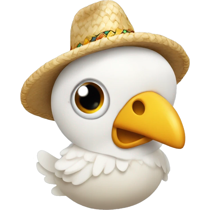 Pollito con un sombrero blanco de lado  emoji