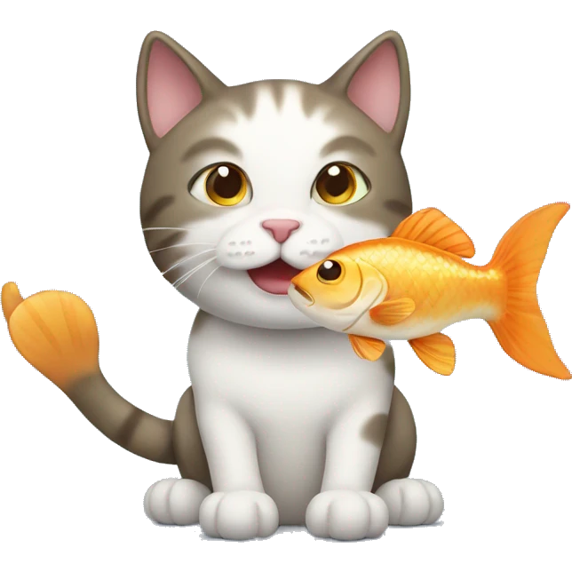 Cat With fish  emoji