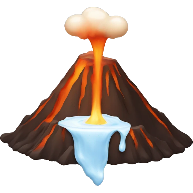 volcano with milk emoji